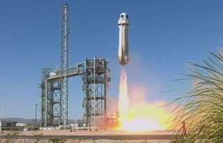 Watch: Blue Origin’s New Shepard rocket lifts off with six crew on board, including one Indian