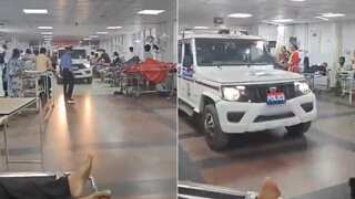 VIDEO: In Bollywood-like action, police drive car into hospital ward to arrest molester