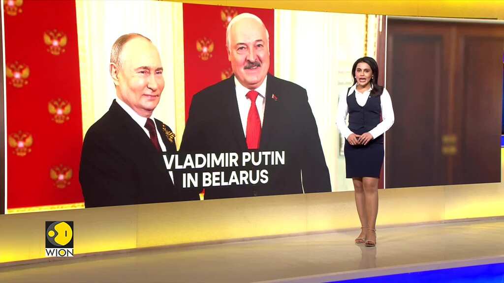 Vladimir Putin arrives in Belarus for a two-day visit with a key ally Lukashenko