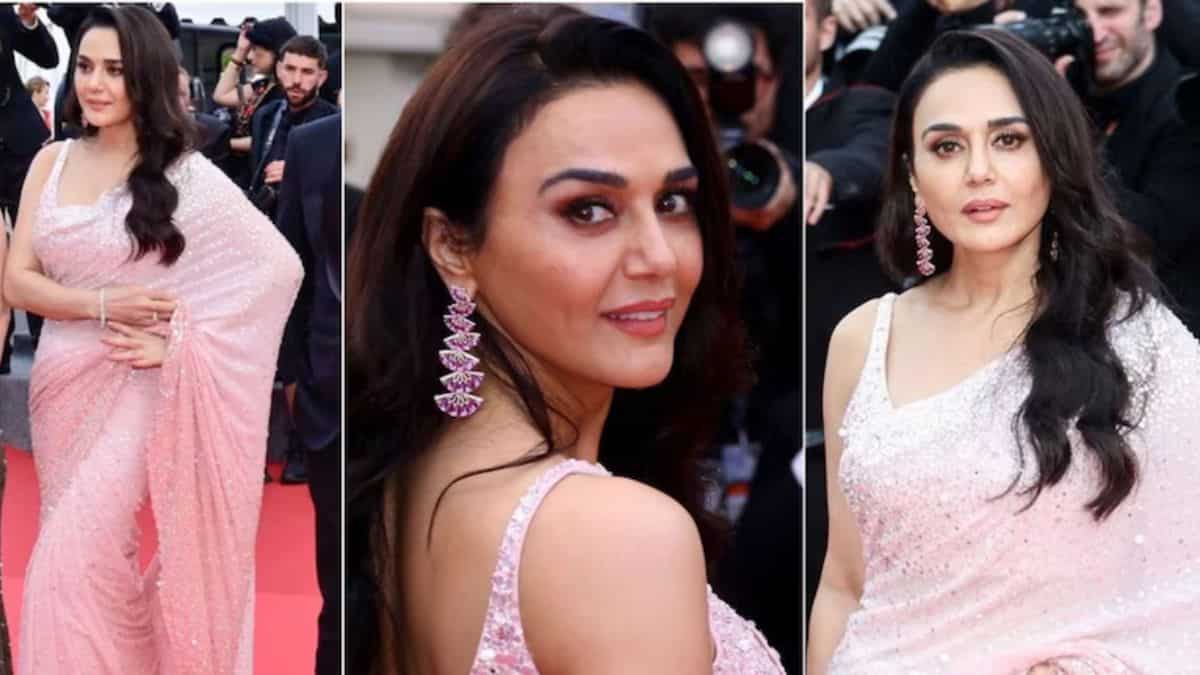 Preity Zinta steals the spotlight in pink saree at Cannes red carpet: Viral Preity Zinta steals the spotlight in pink saree at Cannes red carpet: Viral