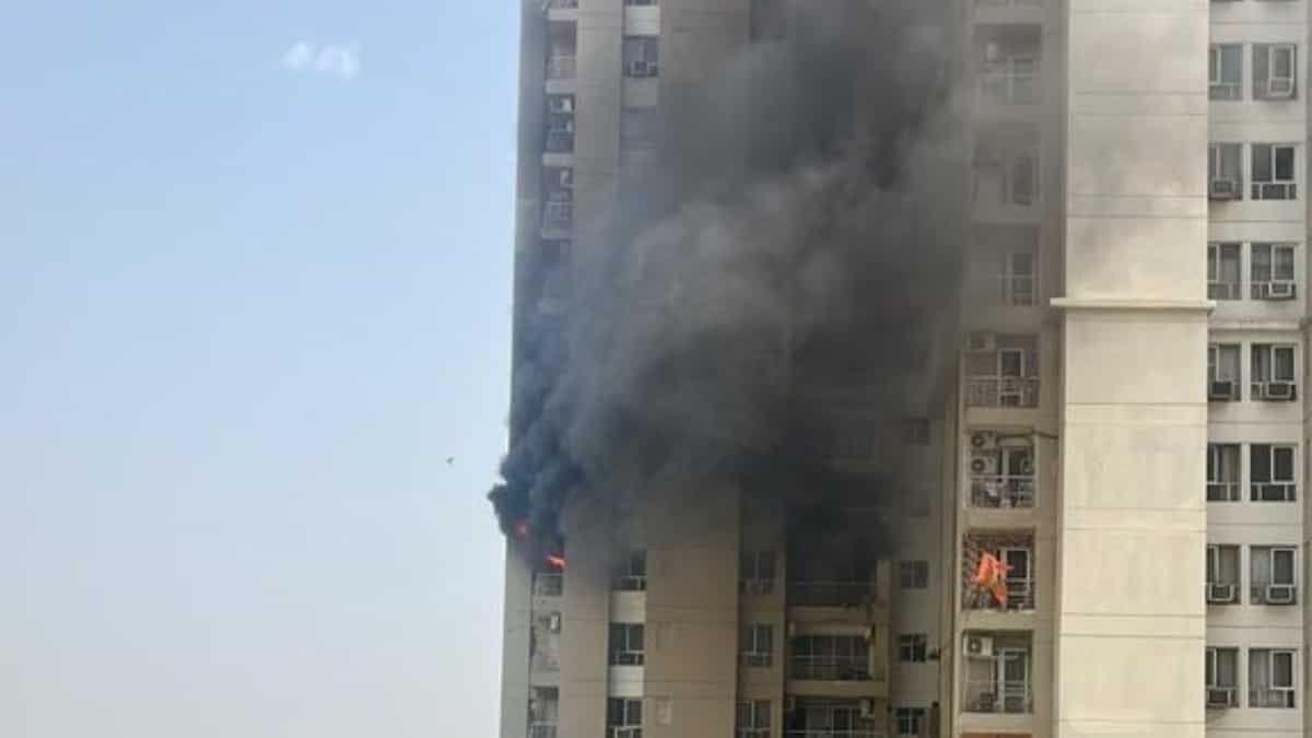 Fire breaks out at Noida apartment after AC blasts amid intense heat: Video