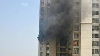 Fire breaks out at Noida apartment after AC blasts amid intense heat: Video