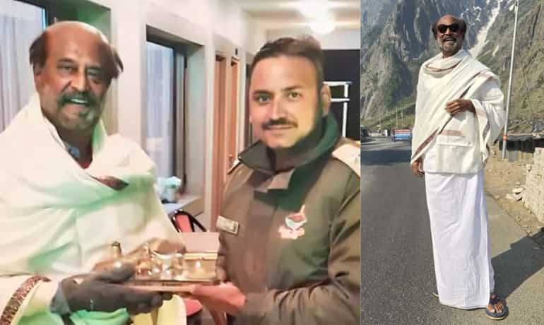 Rajinikanth visits Badrinath and Kedarnath, poses in Thalaivaa style amidst the moutains