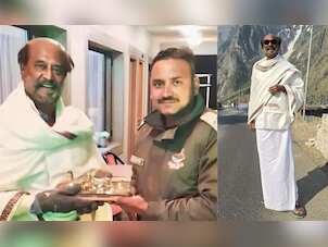 Rajinikanth visits Badrinath and Kedarnath, poses in Thalaivaa style amidst the moutains