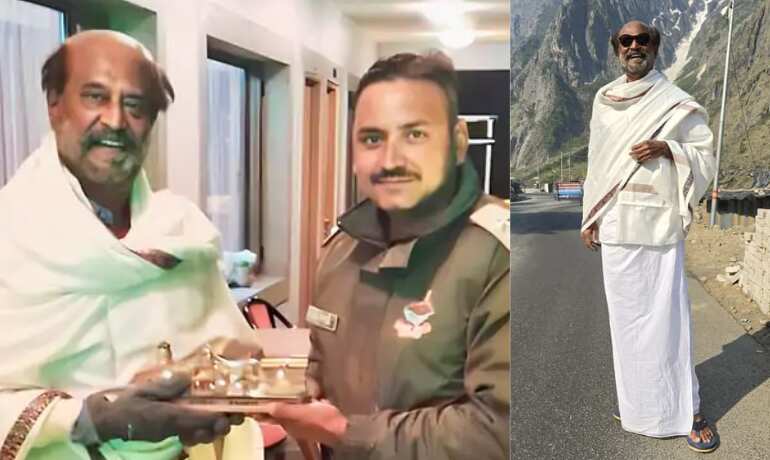 Rajinikanth visits Badrinath and Kedarnath, poses in Thalaivaa style amidst the moutains