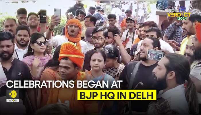 Lok Sabha election result 2024: BJP Headquarters shrouded in colours in victory