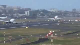 Watch: IndiGo aircraft touches down on runway as Air India's takes off, planes come dangerously close