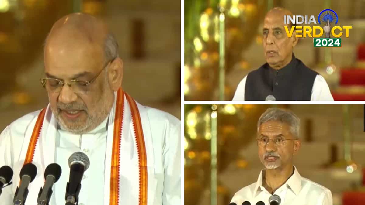 Under Indian PM Modi's leadership, cabinet ministers take oath at Rashtrapati Bhavan