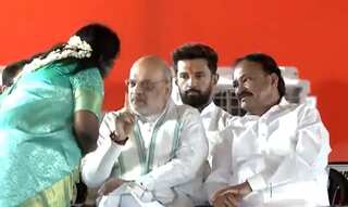 Video: Amit Shah has a stern exchange with ex-governor Tamilisai amid rumours of infighting in Tamil Nadu BJP