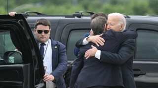 Hunter gets hug from father Joe Biden after being convicted on federal gun charges