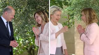 G7 Summit: Italy PM Giorgia Meloni prefers Namaste over handshake, greets leaders with folded hands