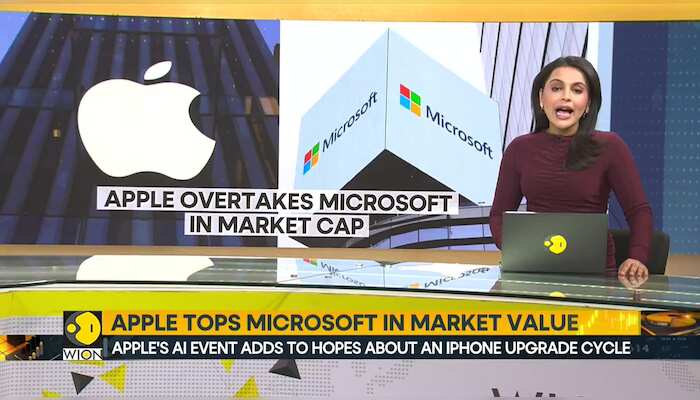 Apple tops Microsoft in market value