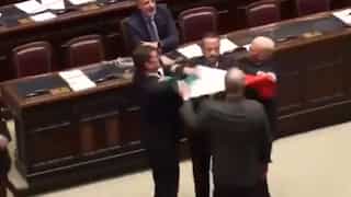 Watch: Italian MPs throw punches at each other in parliament as country hosts G7 Summit