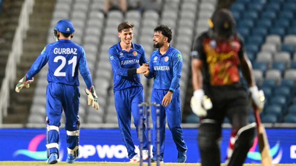 Afghanistan beat PNG to book Super 8 berth as New Zealand crash out of T20 World Cup