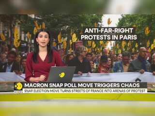 France elections: Thousands gather to protest against surge of far right