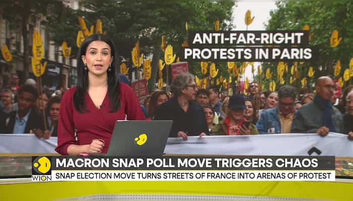 France elections: Thousands gather to protest against surge of far right