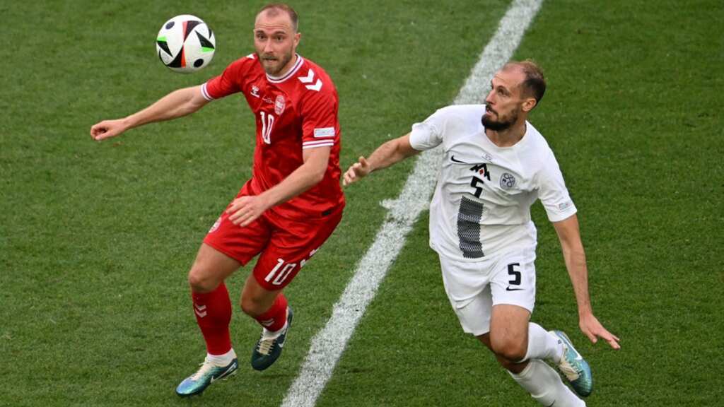 Euro 2024: Slovenia strike late to secure draw against Danes after Eriksen's fairytale goal