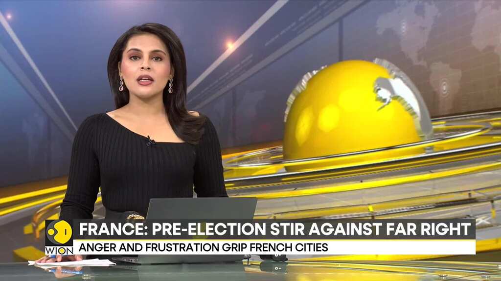 France elections: Thousands gather to protest against surge of far right