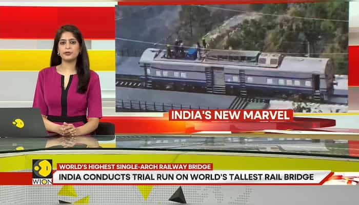 Chenab Rail Bridge: India conducts trial on world's tallest steel arch rail bridge
