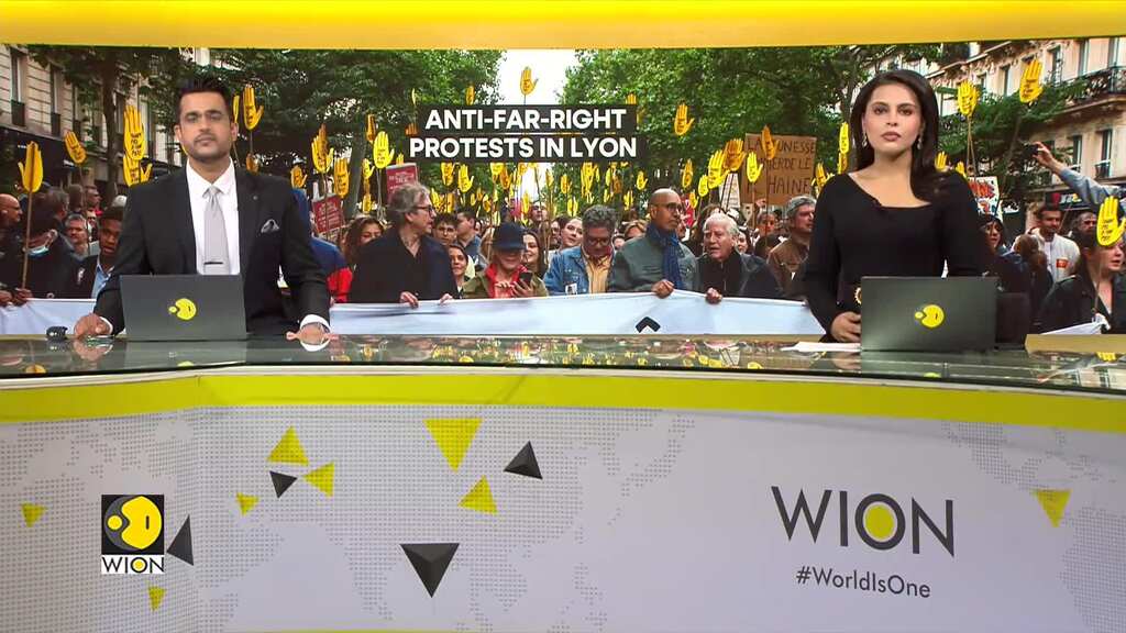 France elections: Police fire tear gas at anti-far-right protests in Lyon