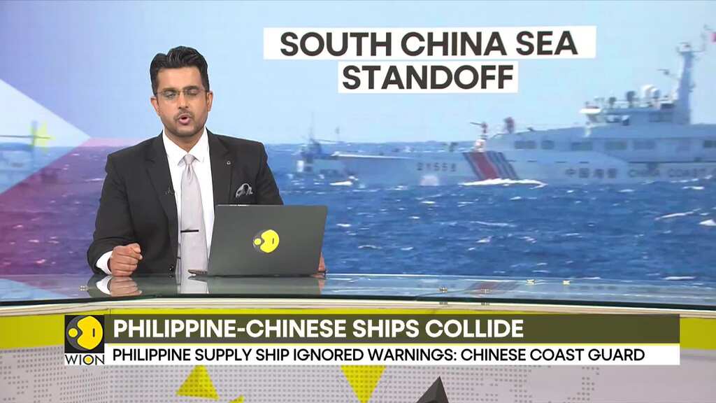 Philippine ship, Chinese vessel collide in disputed South China Sea