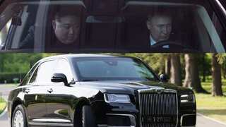 WATCH: Putin takes Kim for drive in Pyongyang, streets adorned with images of Russian prez