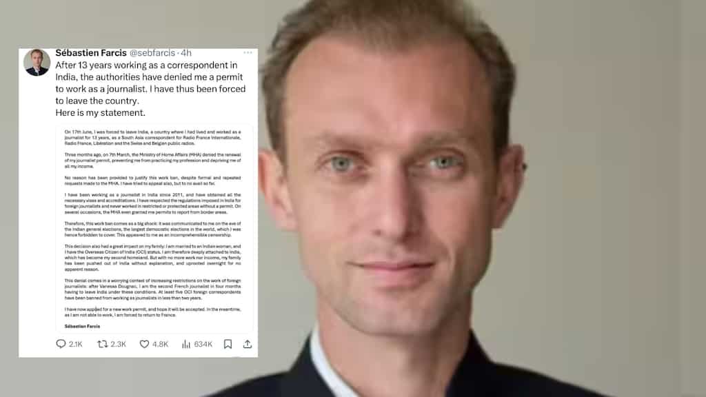 'Country where I had lived and worked...': French journalist claims he was 'forced' to leave India