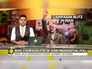 Iran: Campaign for 28 June Presidential poll, Saeed Jalili campaigns at Sharif University in Tehran