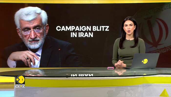 Iran Presidential Election 2024: Presidential candidate Jalili campaigns at Tehran University