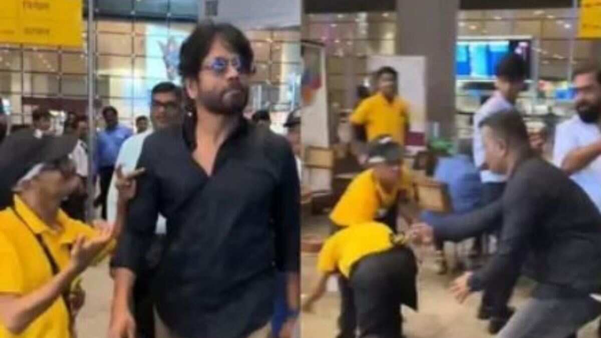 Nagarjuna apologises after his bodyguard pushes a disabled fan out of his way at the airport