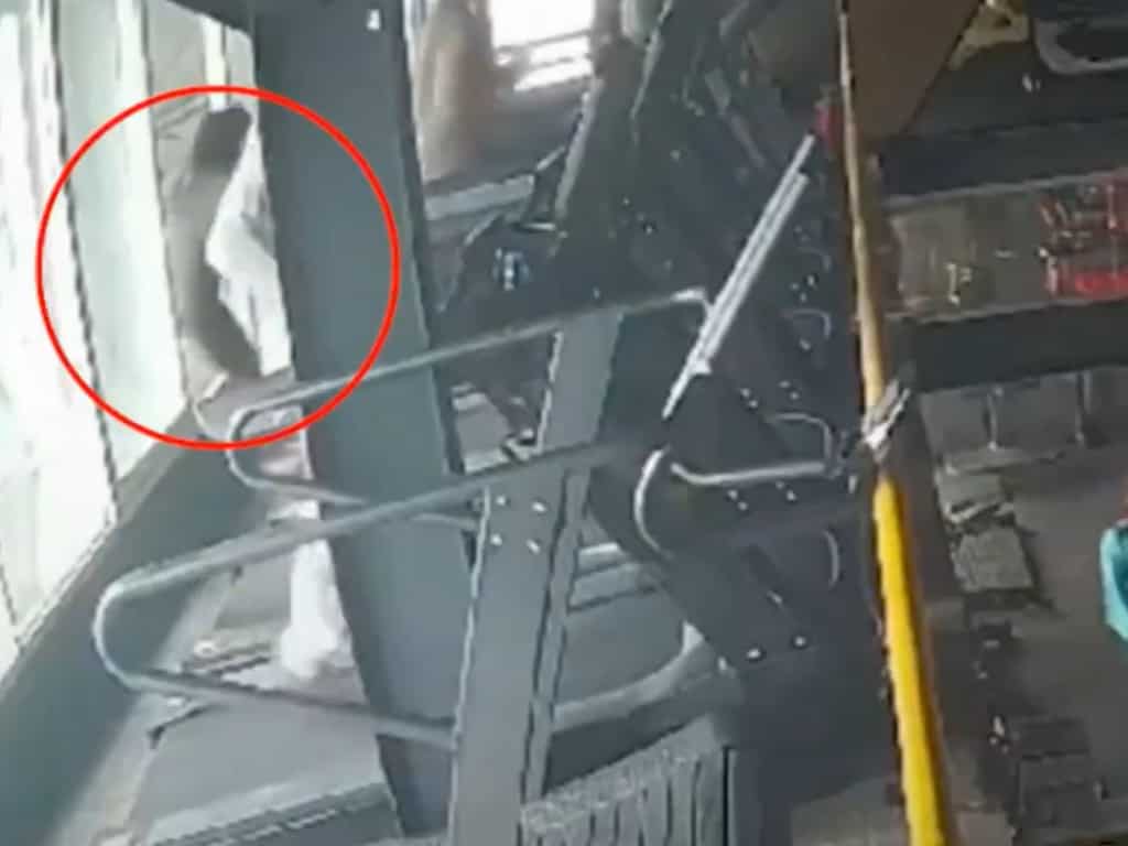 Scary! Woman trips off treadmill, falls out of third-floor gym window in Indonesia | Video