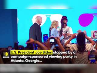 US: President Biden drops by a campaign event after debating Donald Trump