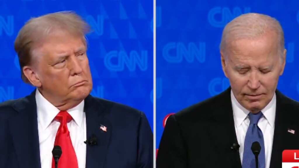 Watch: Biden appears to freeze while Trump shows off cognitive capacity and golfing skills