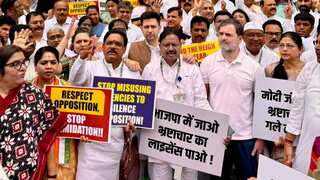 Opposition MPs stage protest outside Parliament, accuse BJP-led NDA of 'misusing' probe agencies