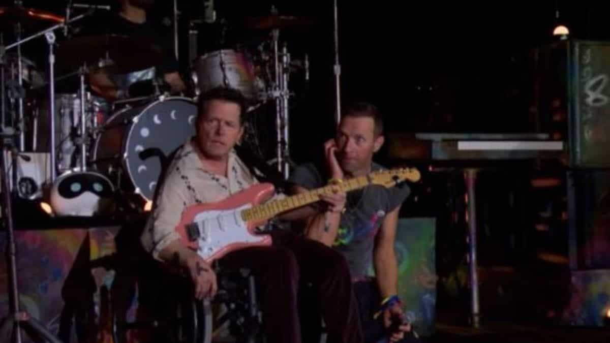 Michael J Fox joins Coldplay for a surprise performance at the Glastonbury Festival Michael J Fox joins Coldplay for a surprise performance at the Glastonbury Festival