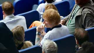 Ed Sheeran performs for England players after Slovakia win