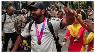WATCH: Rohit, Suryakumar shake a leg as Team India in celebratory mode upon arrival back home