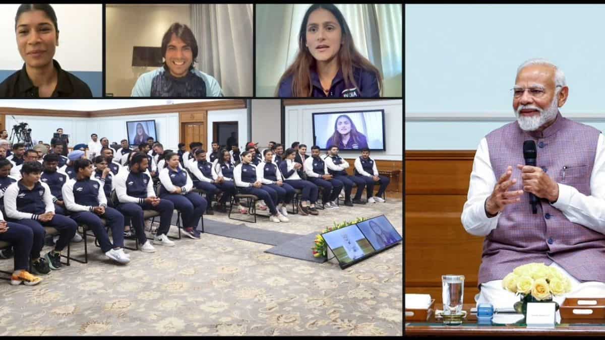 Olympics: PM Modi interacts with Indian contingent ahead of Paris departure; Chopra vows to defend crown Olympics: PM Modi interacts with Indian contingent ahead of Paris departure; Chopra vows to defend crown