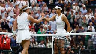 Lulu Sun stuns Britain's Emma Raducanu to reach quarters in Wimbledon 2024 shocker
