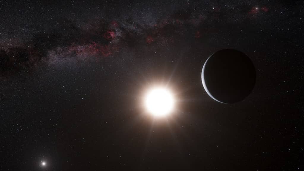 Is the three-star system Alpha Centauri hosting a Super Jupiter?