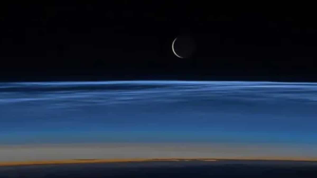 Crescent moon in a never-before-seen avatar captured from International Space Station