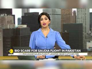 Saudia flight from Riyadh to Peshawar landing gear catches fire
