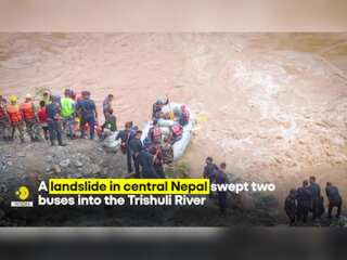 Landslide in Nepal sweeps two buses with 63 passengers into Trishuli river