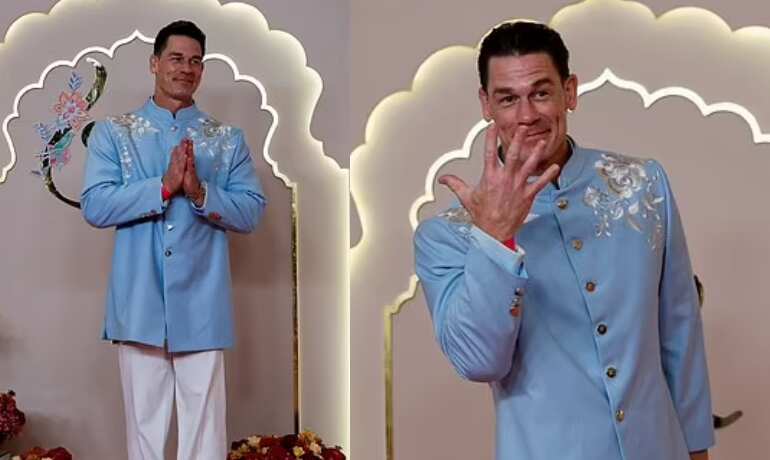 John Cena dons ethnic wear as he arrives for Indian billionaire son's wedding