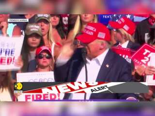 Trump rally shooting: Trump ducks after being shot in right ear