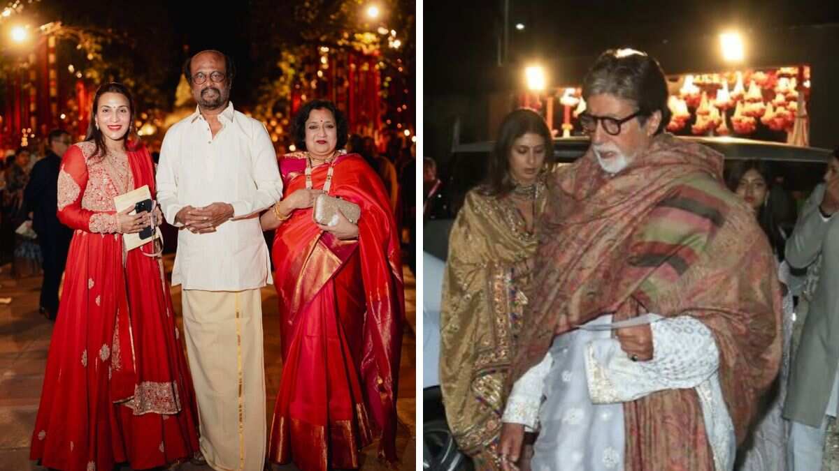 Amitabh Bachchan gives Rajinikanth a tight hug as he tries to touch his feet; video goes viral Amitabh Bachchan gives Rajinikanth a tight hug as he tries to touch his feet; video goes viral
