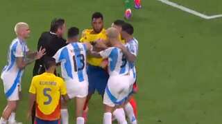 Argentina vs Columbia, Copa America Final 2024: WATCH | Players come to blows in extra time