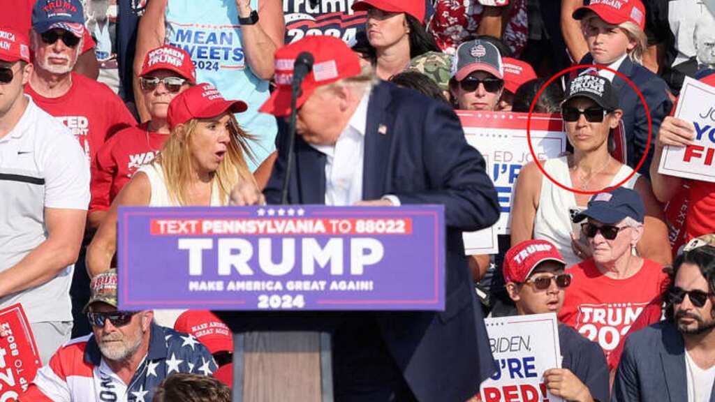 Watch: Woman spotted with suspicious behaviour behind Trump during gun firing goes viral
