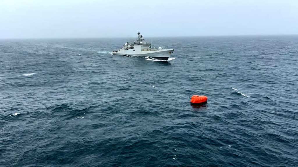 Exclusive: INS Teg rescues eight Indian sailors, one Sri Lankan of capsized Prestige Falcon crew