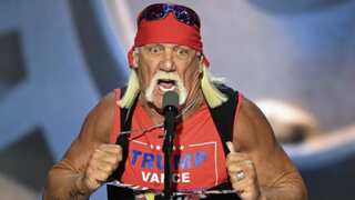 Video: Hulk Hogan tears off his shirt and Trump blows a kiss at the RNC